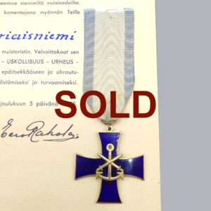 FINNISH WWII COMMEMORATIVE CROSS (NAVY + CERTIFICATE)