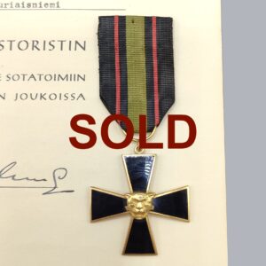 FINNISH WWII CAMPAIGN CROSS (ÄÄNINEN + CERTIFICATE)