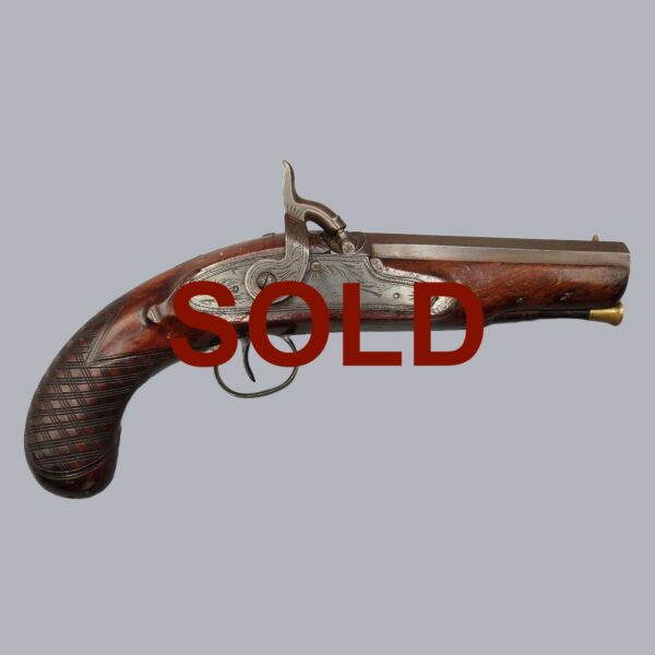 ENGLISH PERCUSSION PISTOL BY THOMAS WESTWOOD