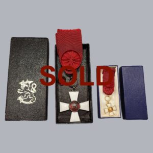 FINNISH 1ST CLASS KNIGHT'S CROSS OF THE LION OF FINLAND & MINIATURE