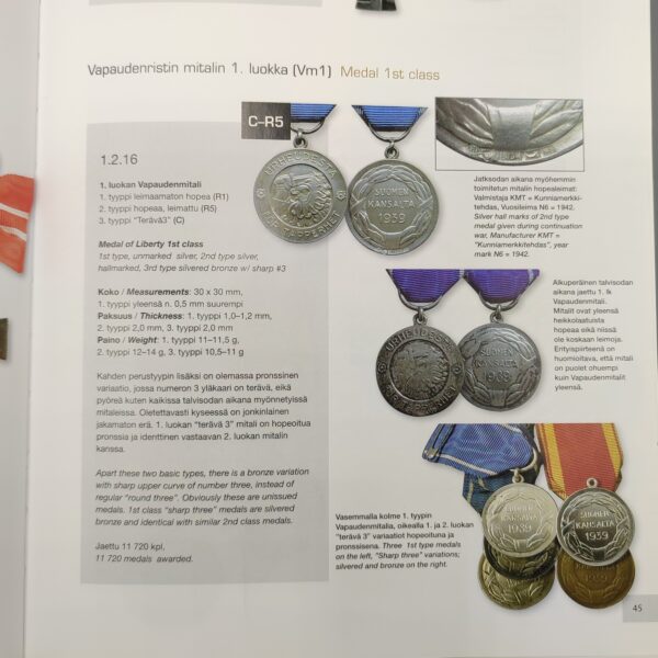 FINNISH 1ST CLASS MEDAL OF LIBERTY 1939