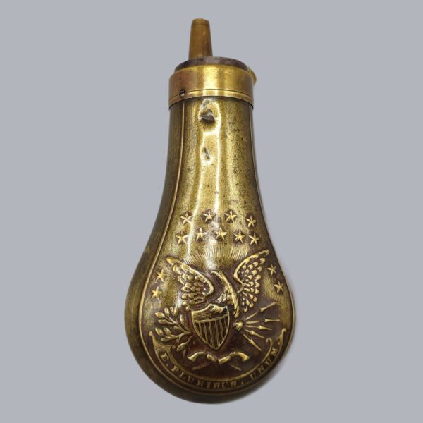 AMERICAN COPPER & BRASS POWDER FLASK