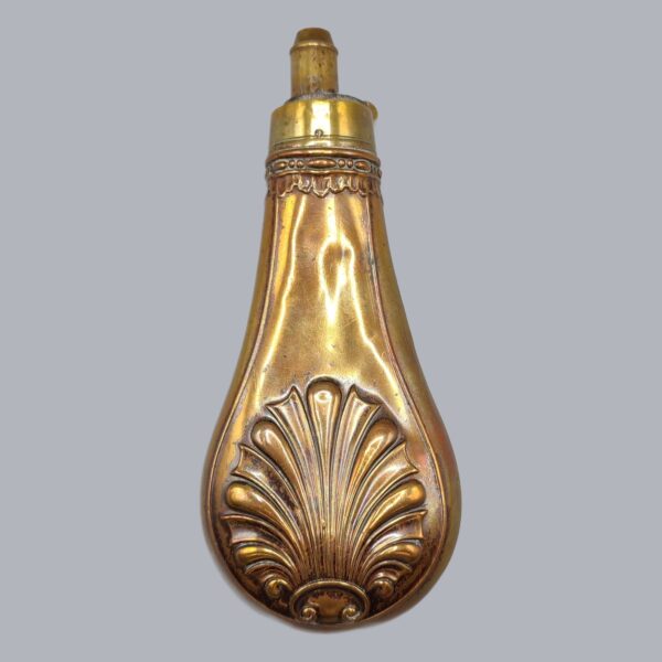 ENGLISH COPPER & BRASS POWDER FLASK