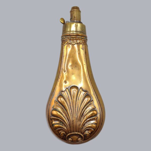 ENGLISH COPPER & BRASS POWDER FLASK