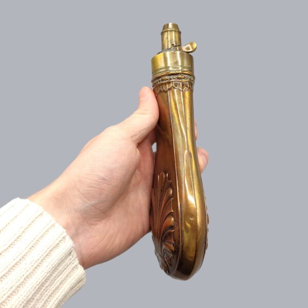 ENGLISH COPPER & BRASS POWDER FLASK