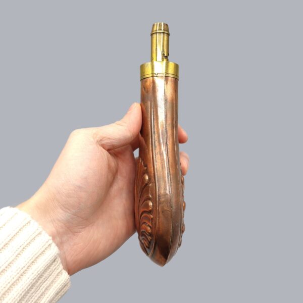 ENGLISH COPPER & BRASS POWDER FLASK