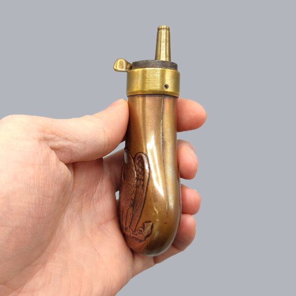 AMERICAN COPPER & BRASS POWDER FLASK