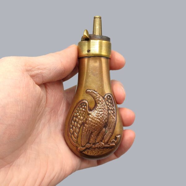 AMERICAN COPPER & BRASS POWDER FLASK