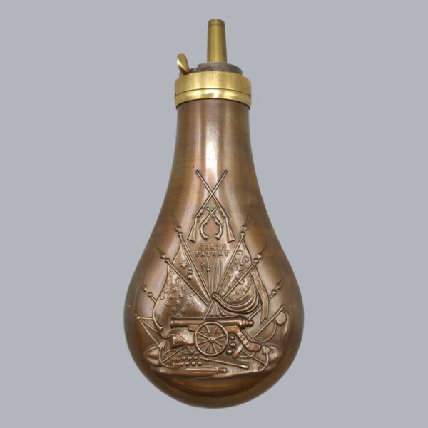 AMERICAN COPPER & BRASS POWDER FLASK