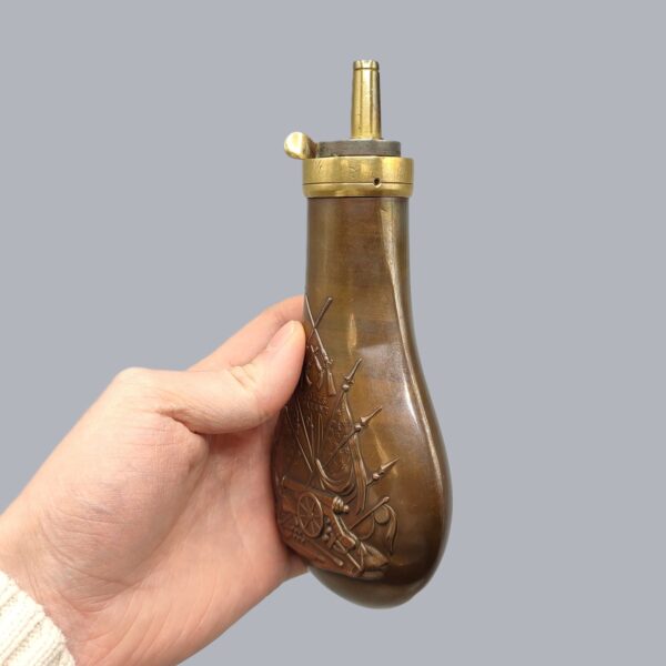 AMERICAN COPPER & BRASS POWDER FLASK