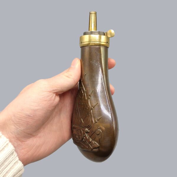 AMERICAN COPPER & BRASS POWDER FLASK