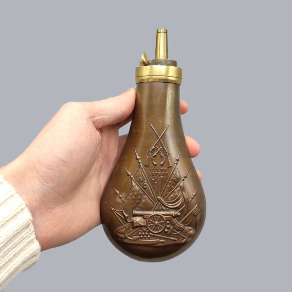 AMERICAN COPPER & BRASS POWDER FLASK