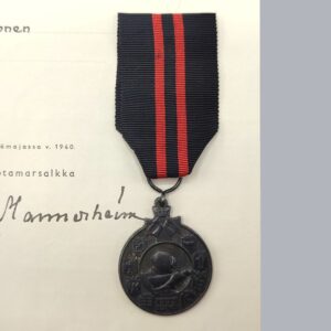 FINNISH COMMEMORATIVE MEDAL OF THE 1939-1940 WINTER WAR & CERTIFICATE