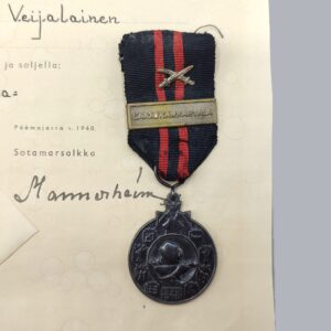 FINNISH COMMEMORATIVE MEDAL OF THE 1939-1940 WINTER WAR & CERTIFICATE