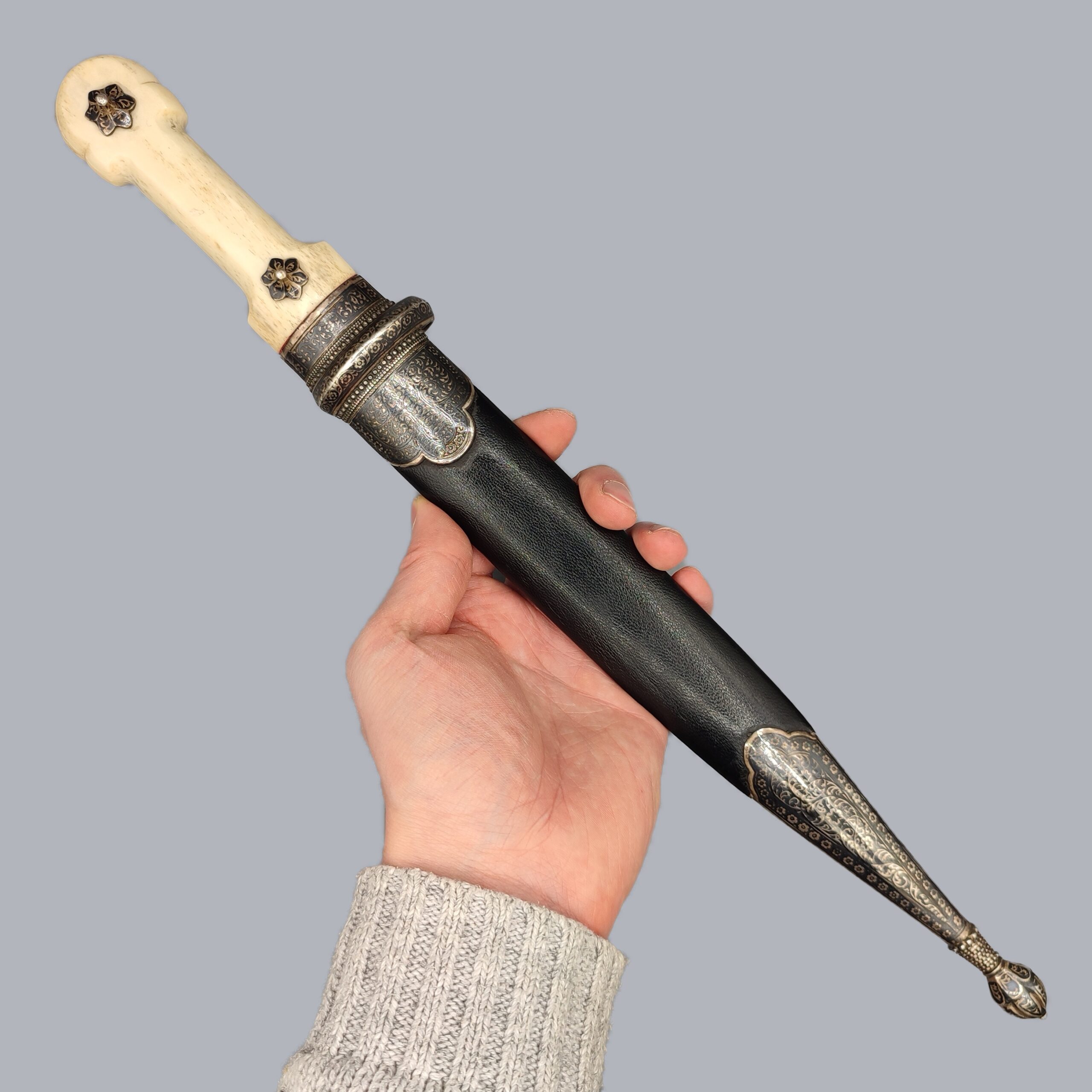 CAUCASIAN KINDJAL DAGGER WITH NIELLO SILVER MOUNTS - Image 8