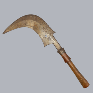 Vintage 1950s Congolese Trumbash Throwing Knife Mangbetu Ceremonial Axe Steel Wood Leather African Tribal Ritual Ethnographic Antique Congo