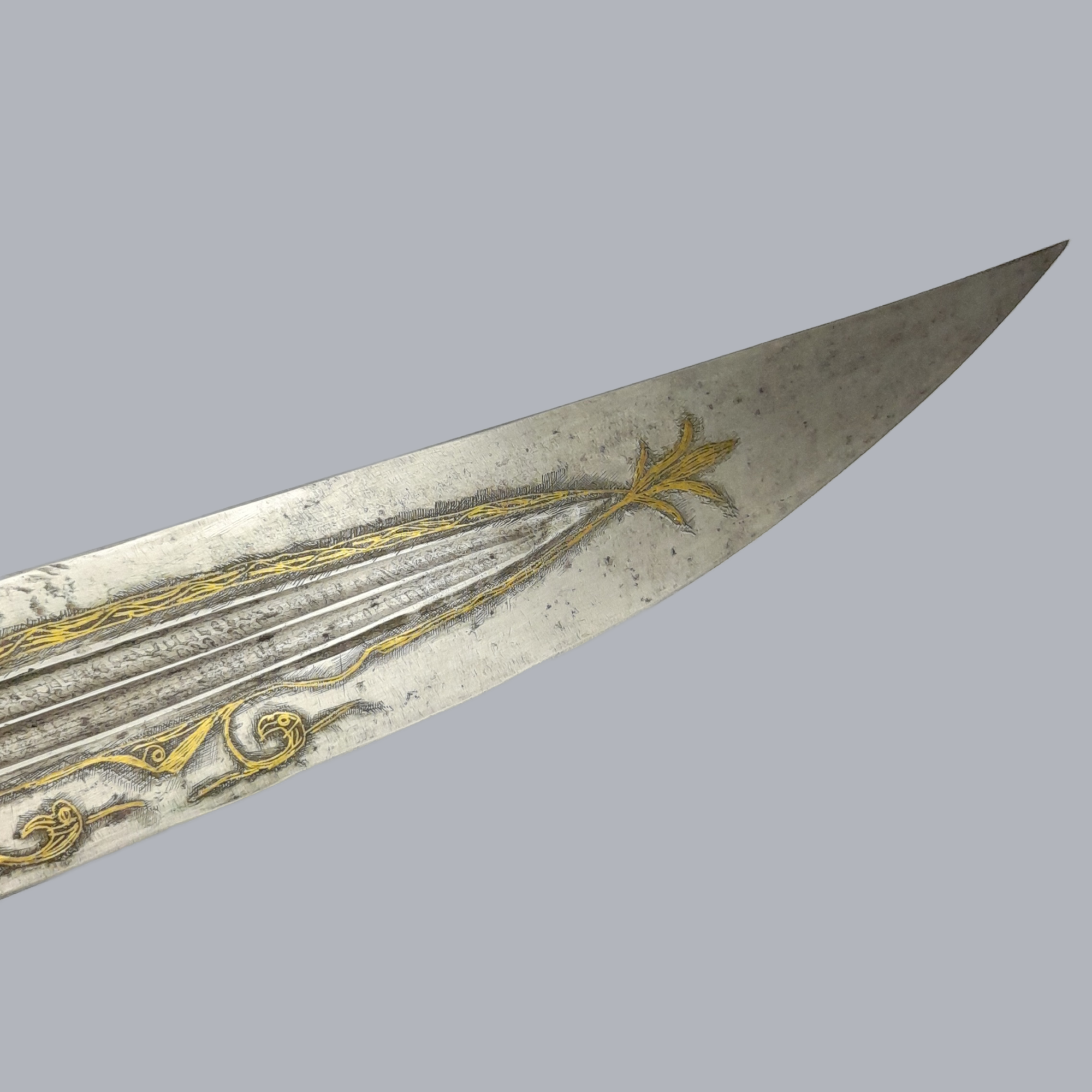 A684e Antique Caucasian Kindjall Dagger 19th Century Steel Blade Khanjali Armenian Ottoman Empire Eurasian Ethnographic Tool