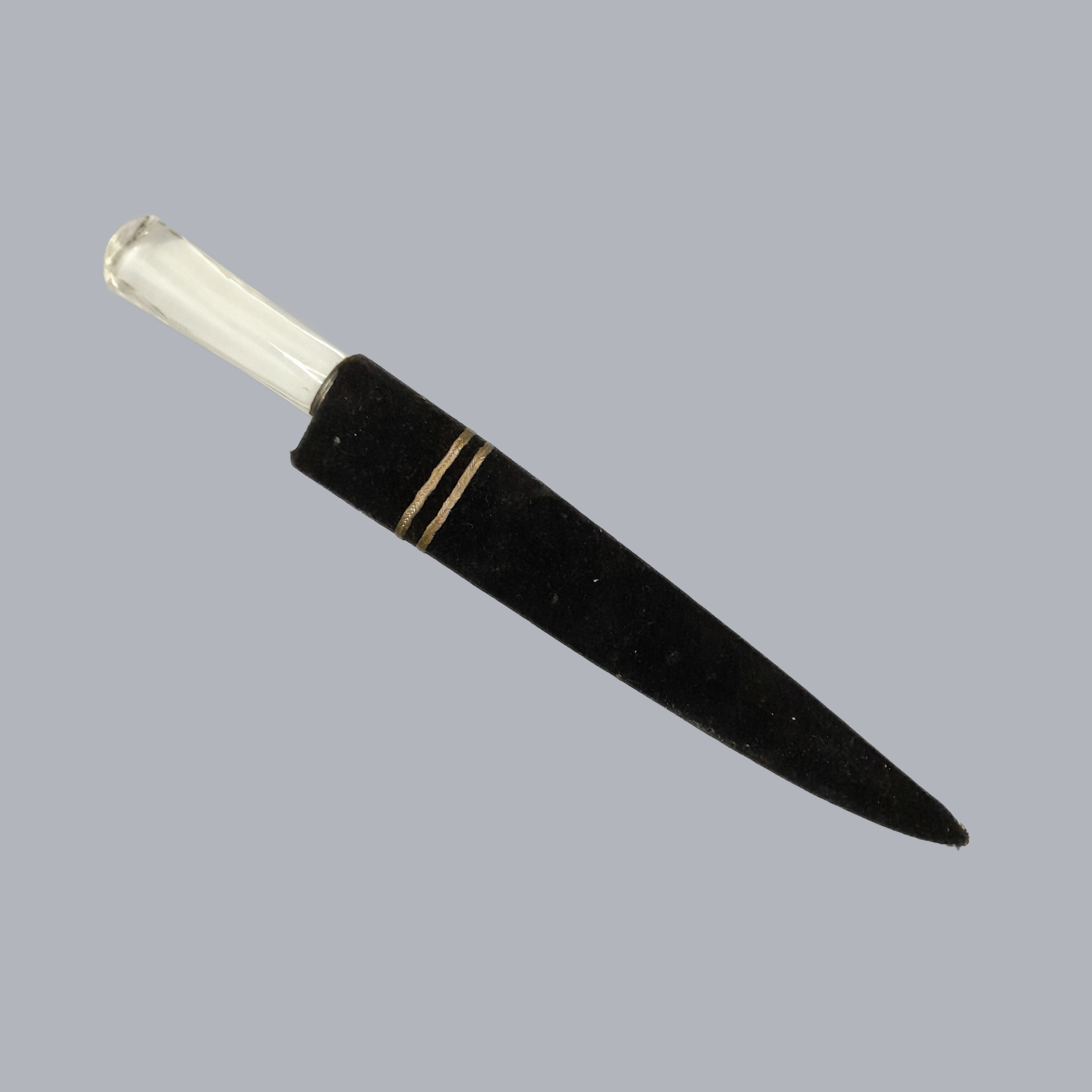 A729a Vintage Indian Kard Dagger 20th Century 1900s South Asian Koftgari Decorations Rock Crystal Steel Blade