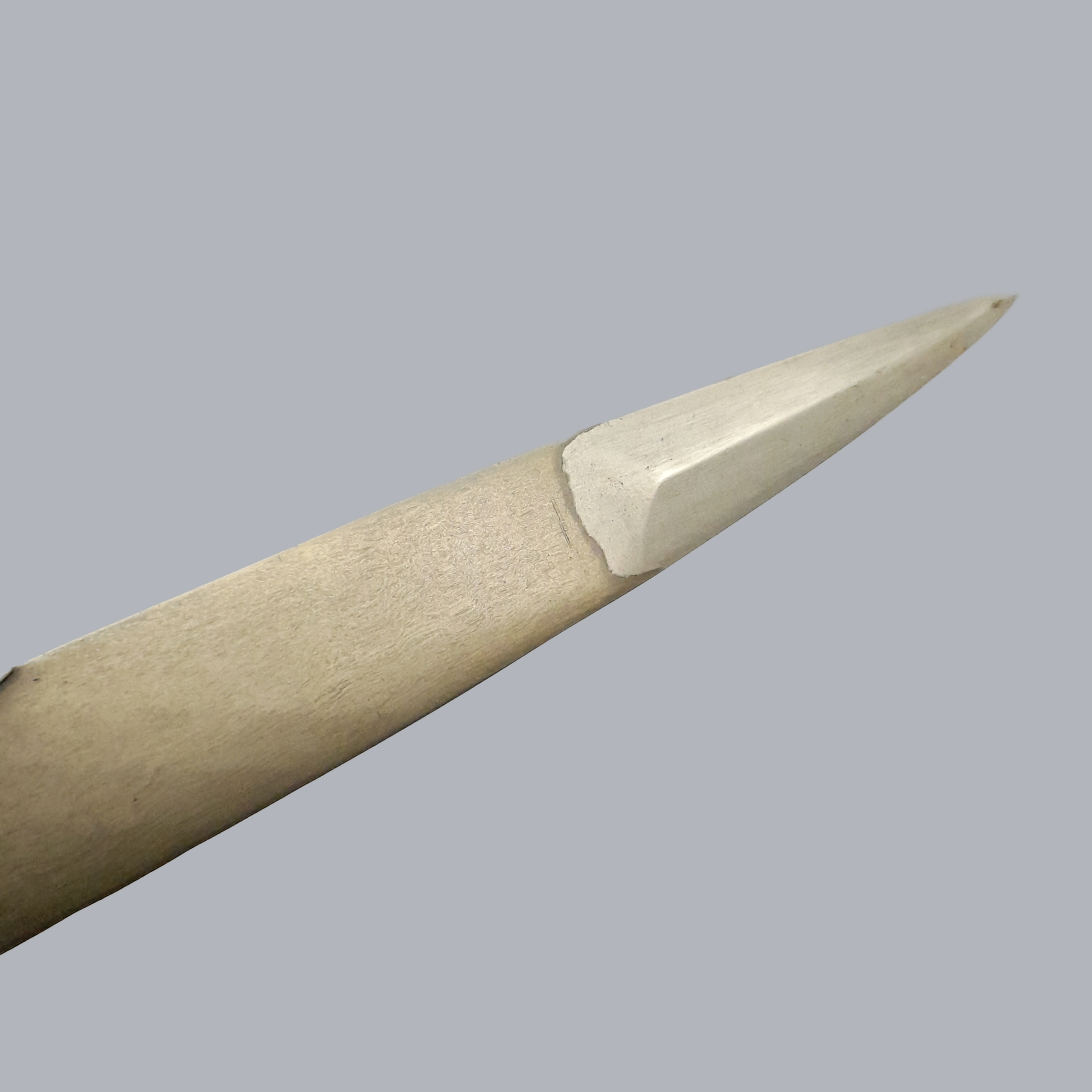 A729e Vintage Indian Kard Dagger 20th Century 1900s South Asian Koftgari Decorations Rock Crystal Steel Blade