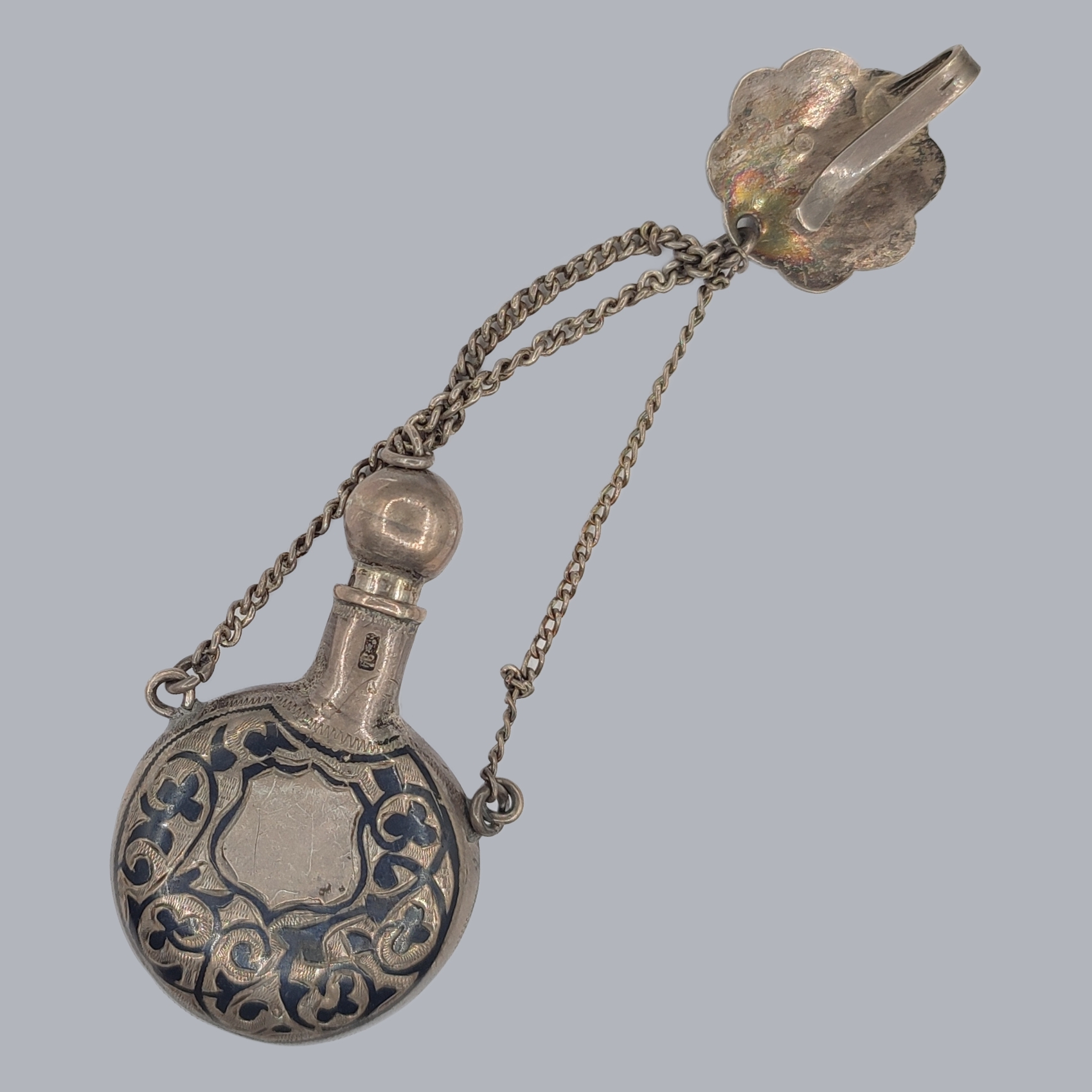 CAUCASIAN NIELLO SILVER PERFUME BOTTLE