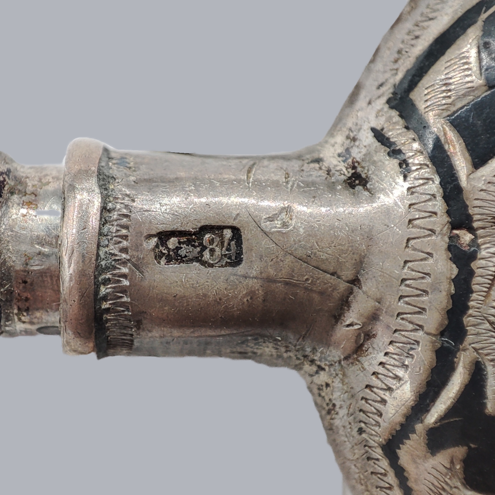 CAUCASIAN NIELLO SILVER PERFUME BOTTLE