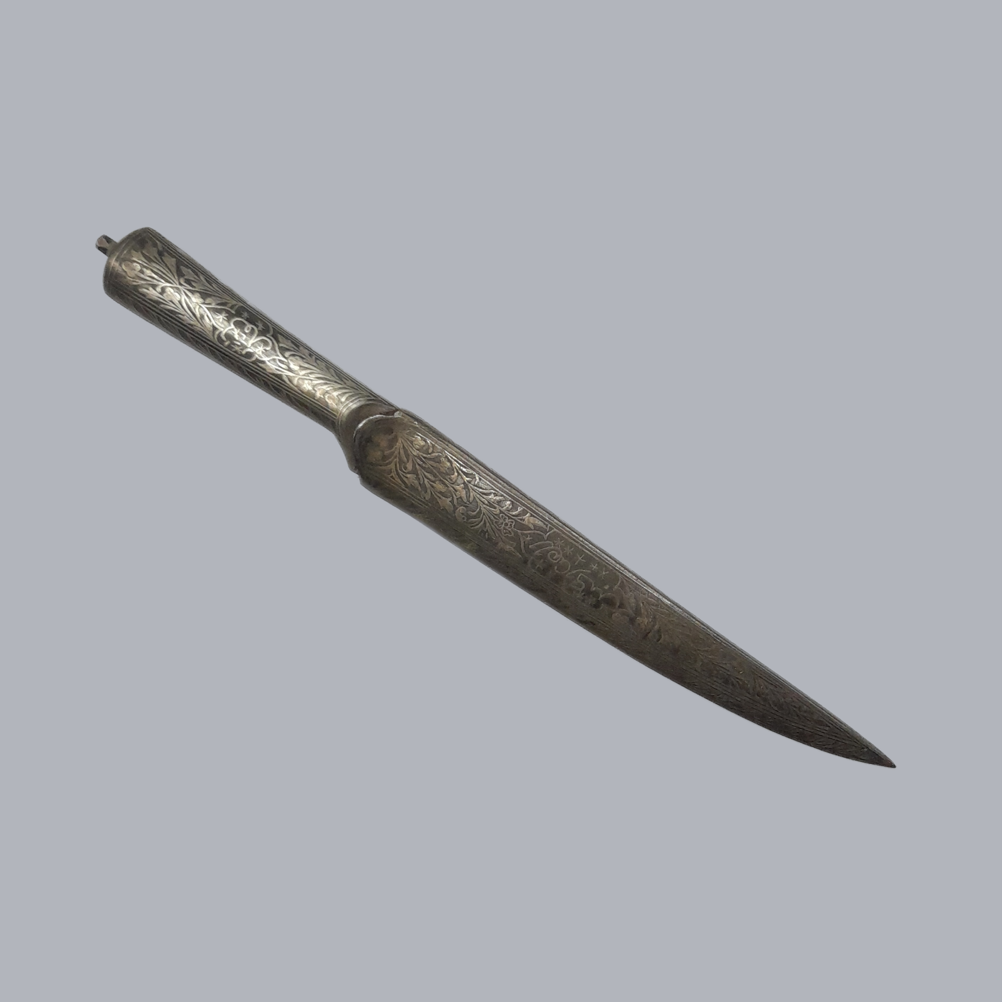 Vintage Syrian Kard Dagger Silver Koftgari Work