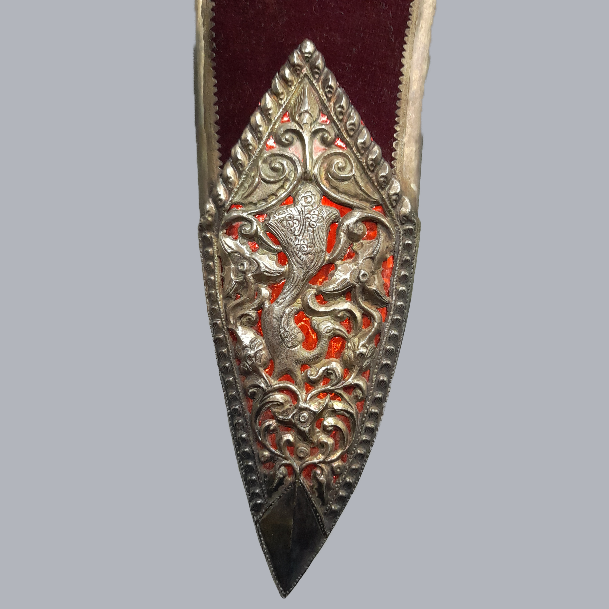 Vintage Nepalese Kukri Dagger Silver Mounted Blade