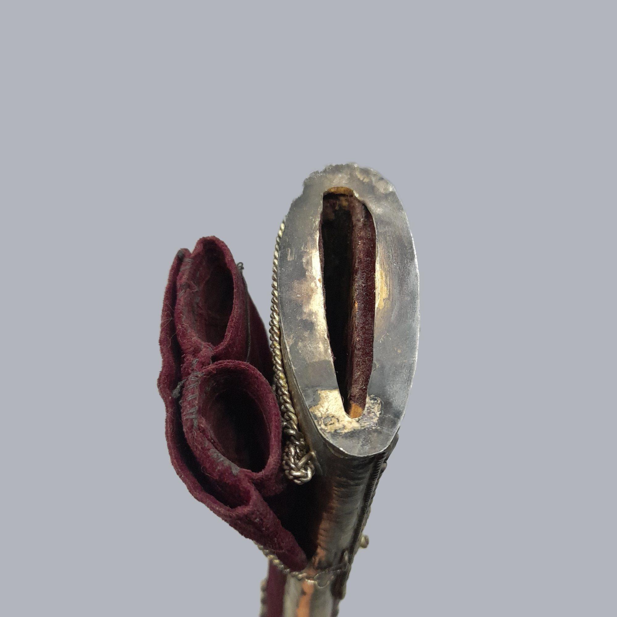 Vintage Nepalese Kukri Dagger Silver Mounted Blade