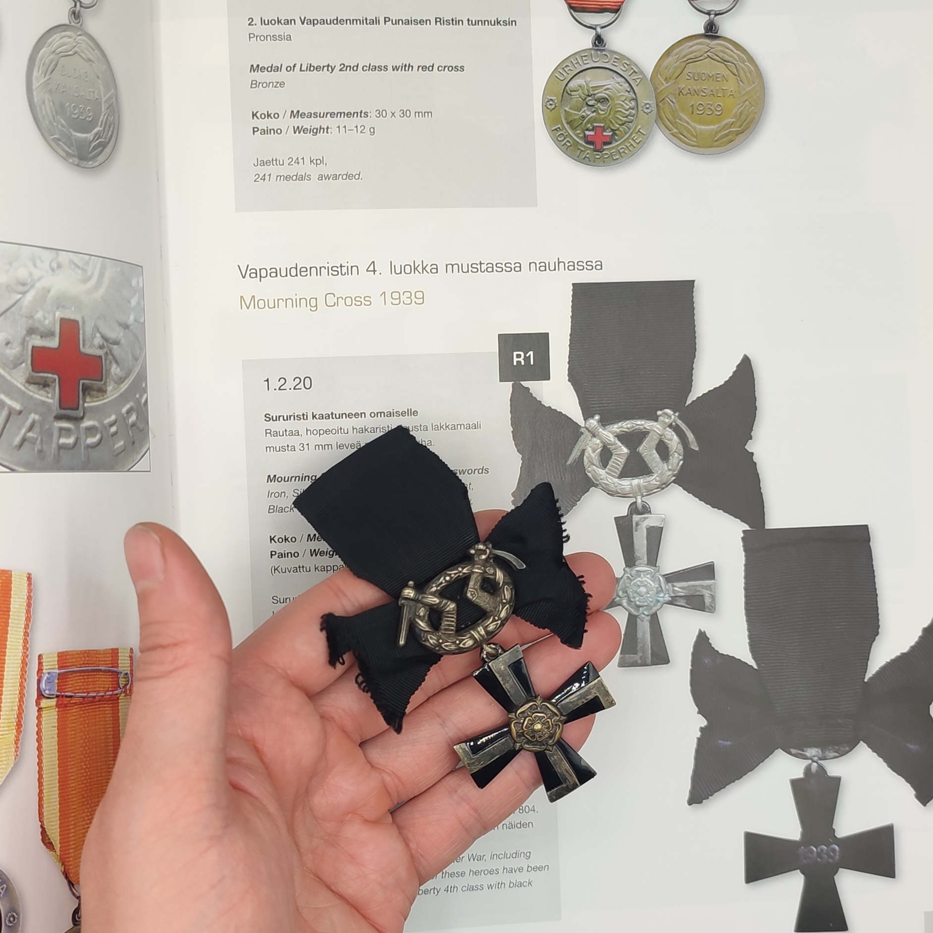 FINNISH WWII CROSS OF LIBERTY 4TH CLASS 1939 MOURNING CROSS