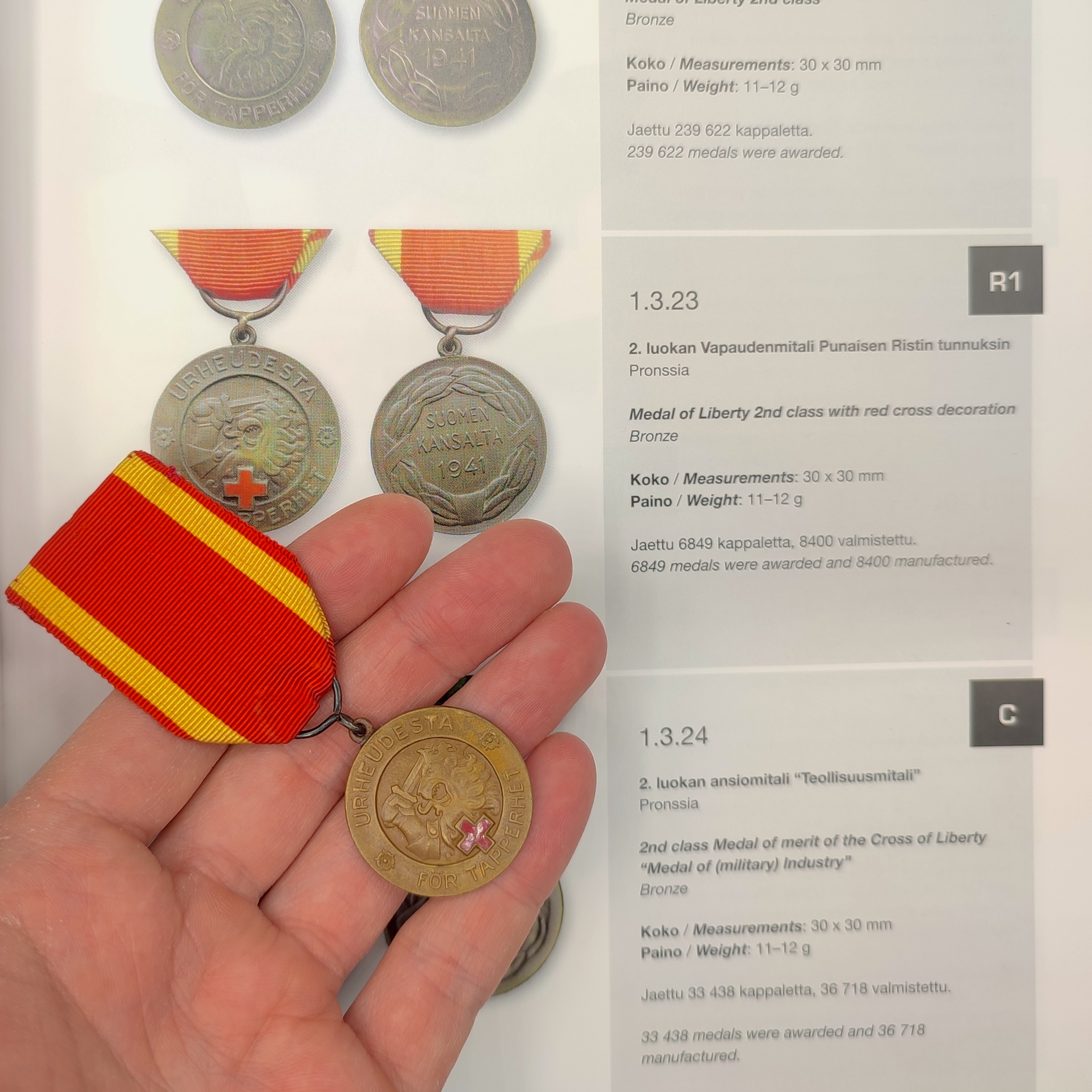 FINNISH WWII MEDAL OF LIBERTY 2ND CLASS 1941 WITH RED CROSS