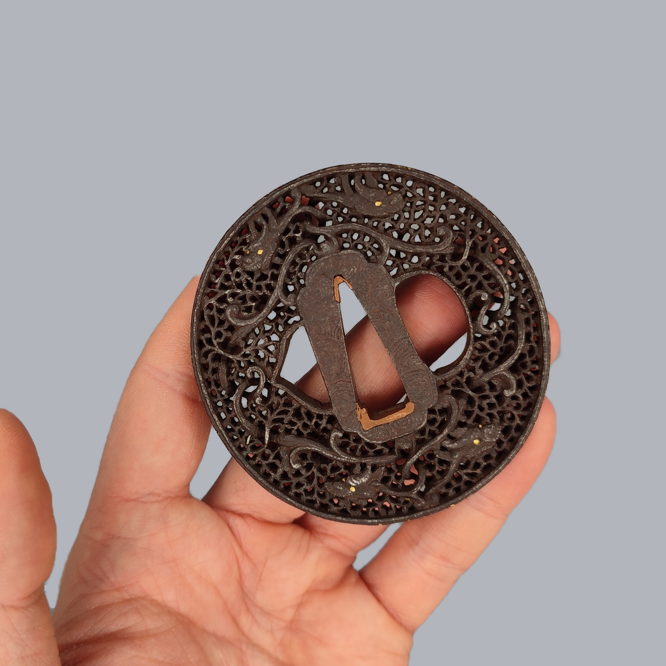 JAPANESE SWORD GUARD 'TSUBA' IN NANBAN STYLE