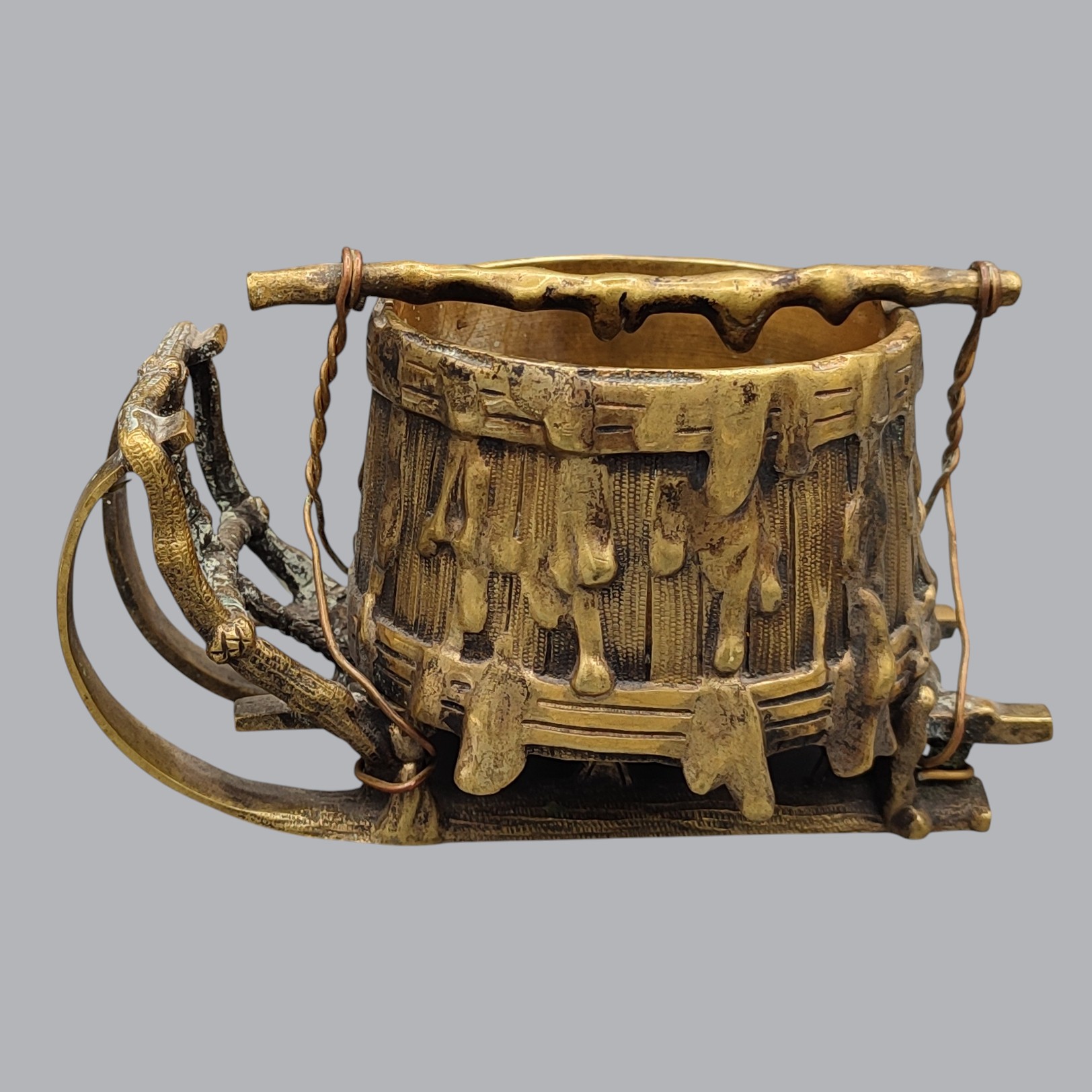 RUSSIAN BRASS SLEIGH ASHTRAY
