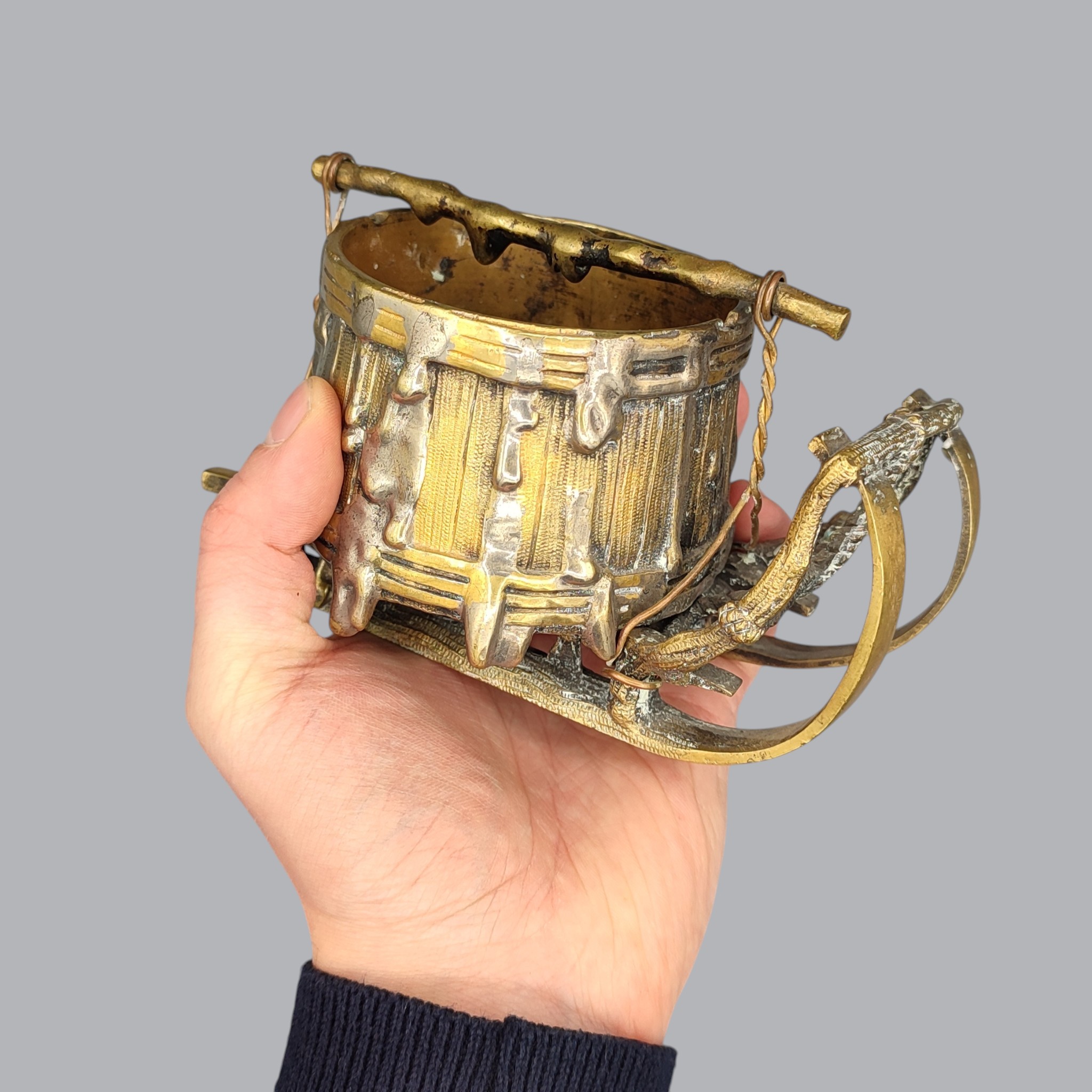 RUSSIAN BRASS SLEIGH ASHTRAY
