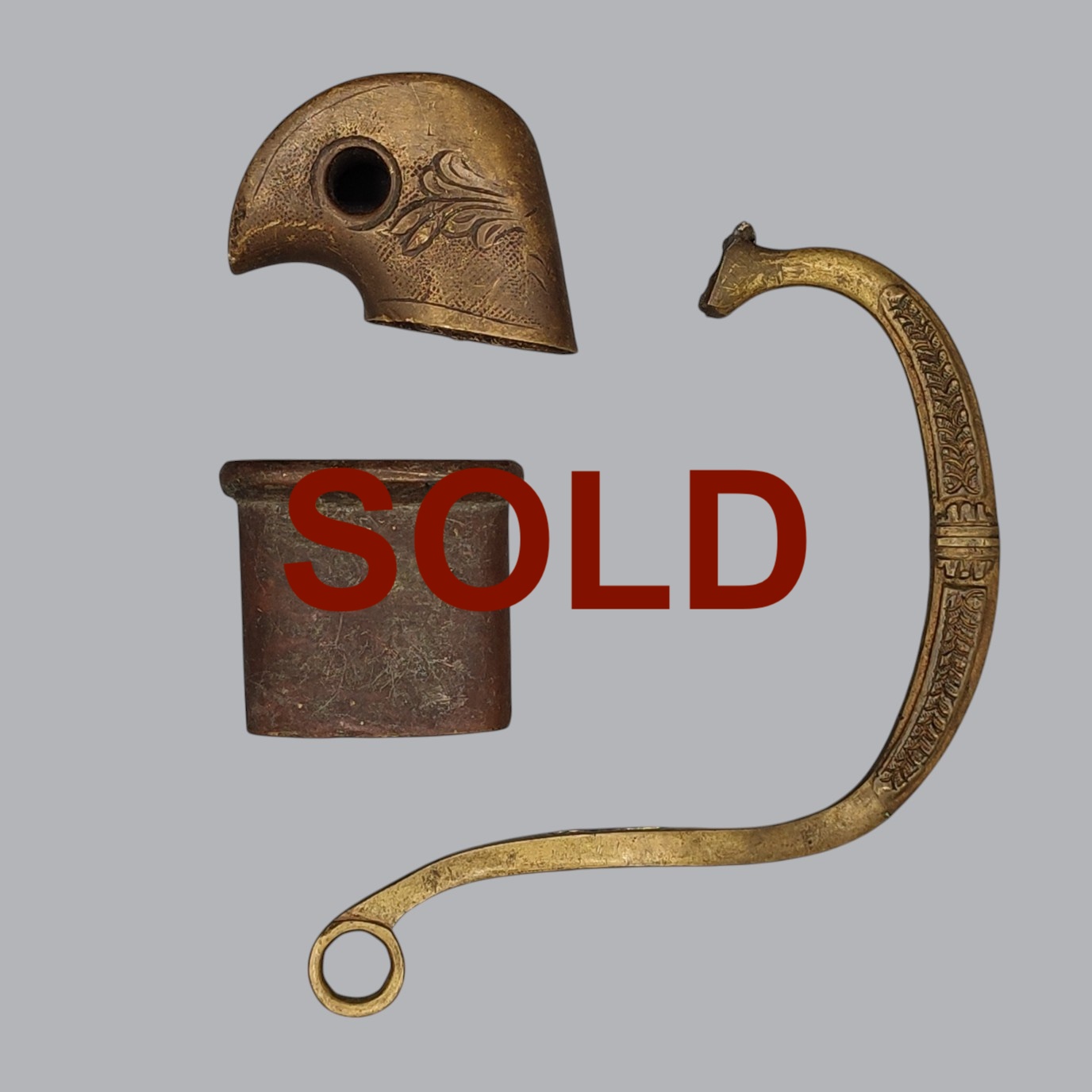 RUSSIAN SET OF THREE BRASS SABRE PARTS