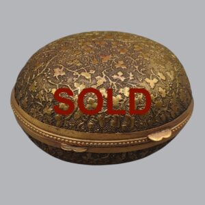 FRENCH EGG-SHAPED BRASS THIMBLE BOX