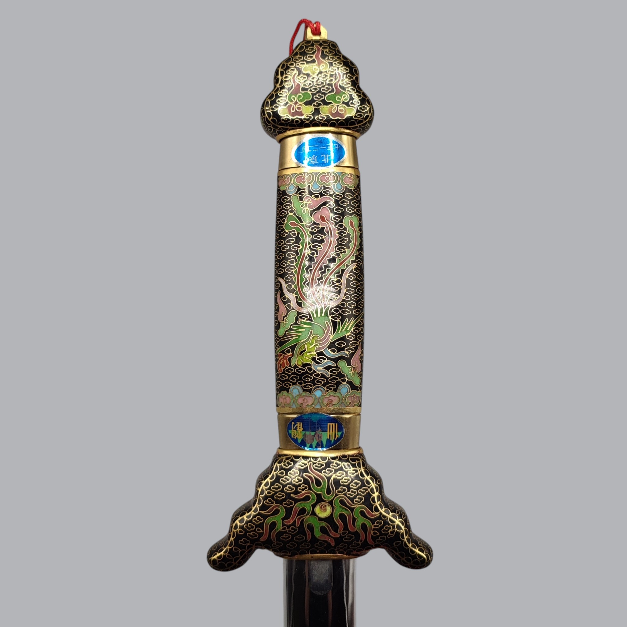 CHINESE CLOISONNE-ENAMELED TRAINING JIAN
