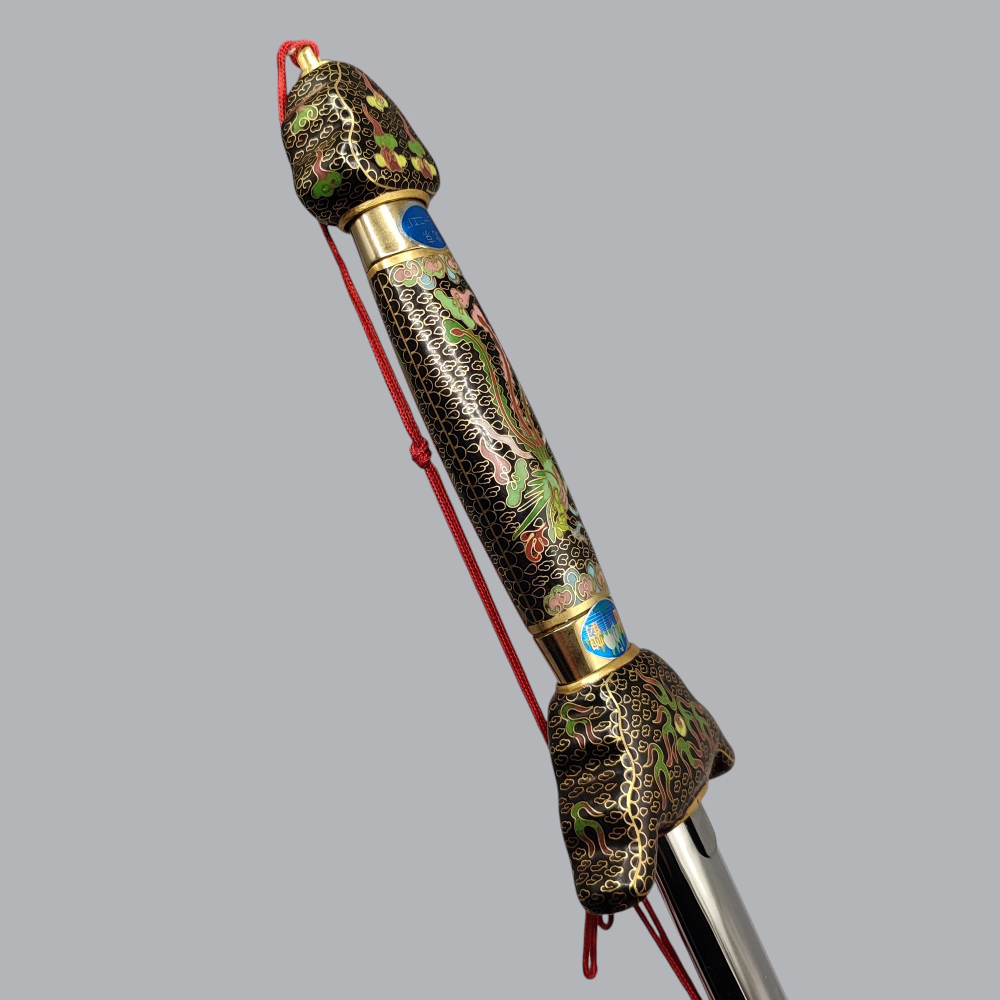 CHINESE CLOISONNE-ENAMELED TRAINING JIAN