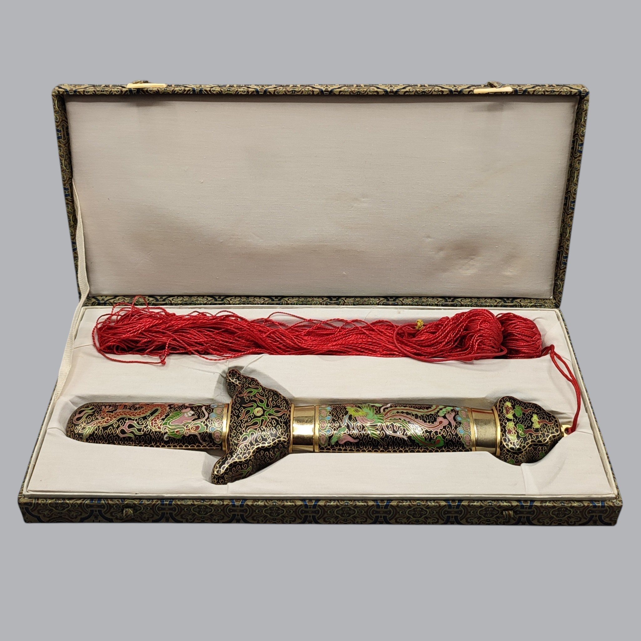 CHINESE CLOISONNE-ENAMELED TRAINING JIAN