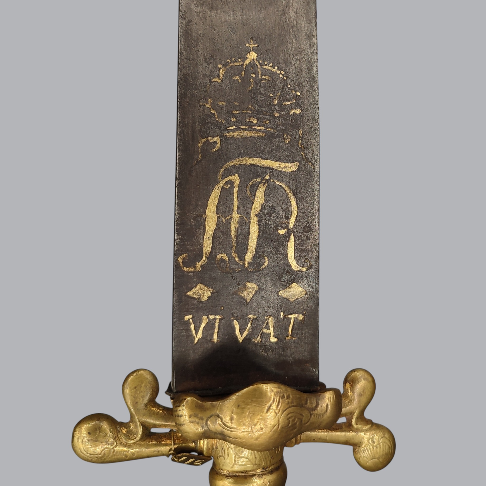 GERMAN 1770s HUNTING SWORD WITH MONOGRAM OF FREDERICK AUGUSTUS I