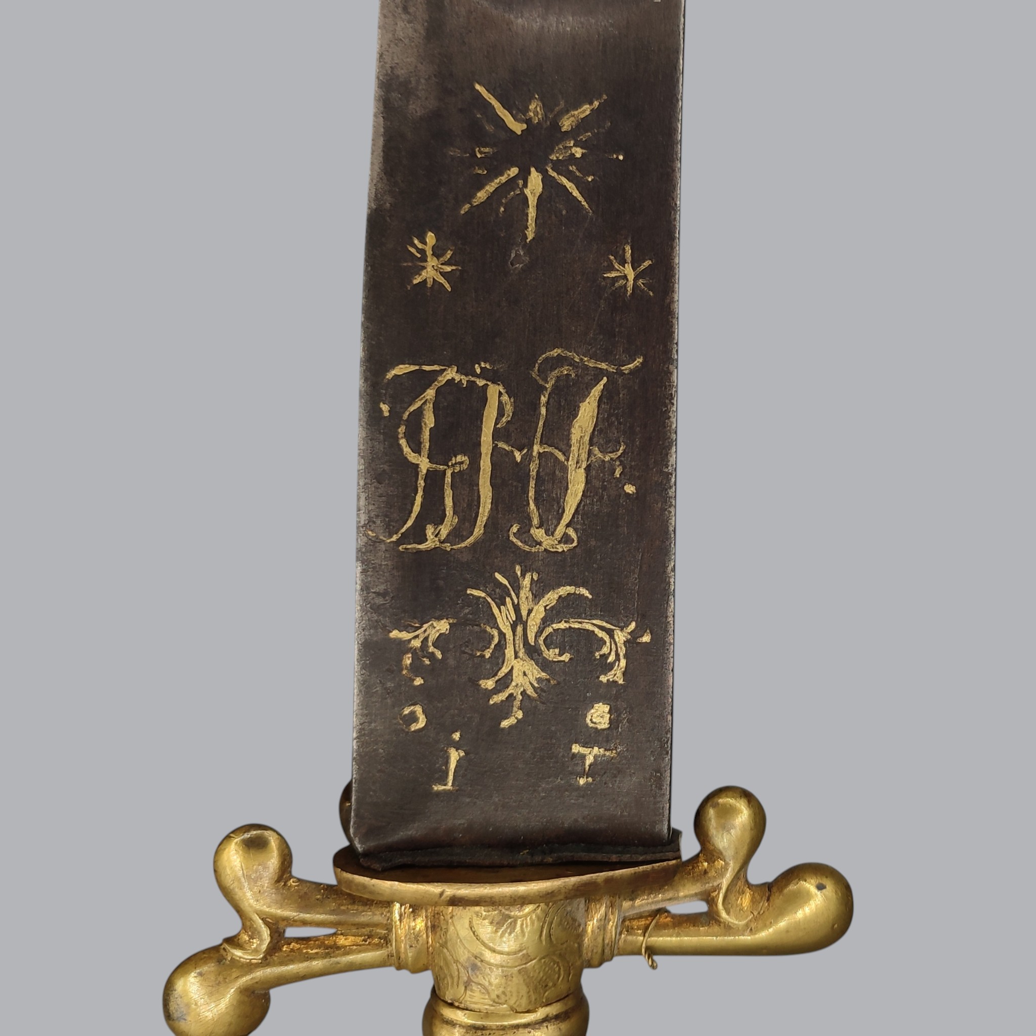 GERMAN 1770s HUNTING SWORD WITH MONOGRAM OF FREDERICK AUGUSTUS I