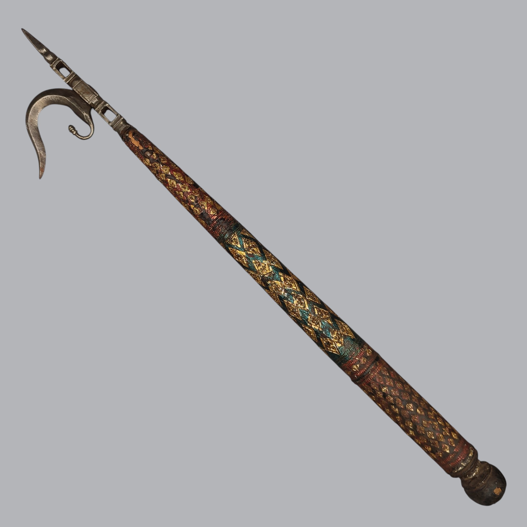 INDIAN ELEPHANT GOAD ANKUS WITH GILDED HANDLE