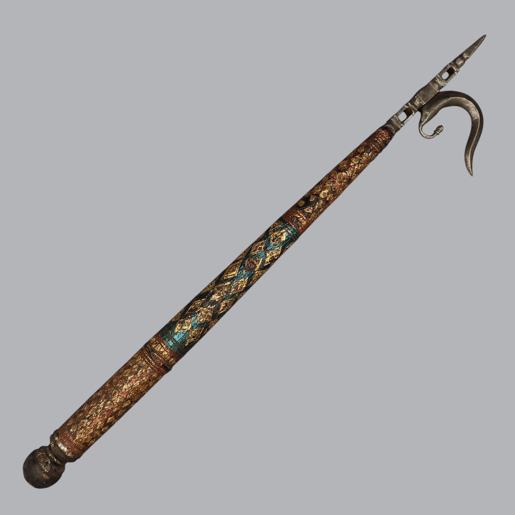 INDIAN ELEPHANT GOAD ANKUS WITH GILDED HANDLE
