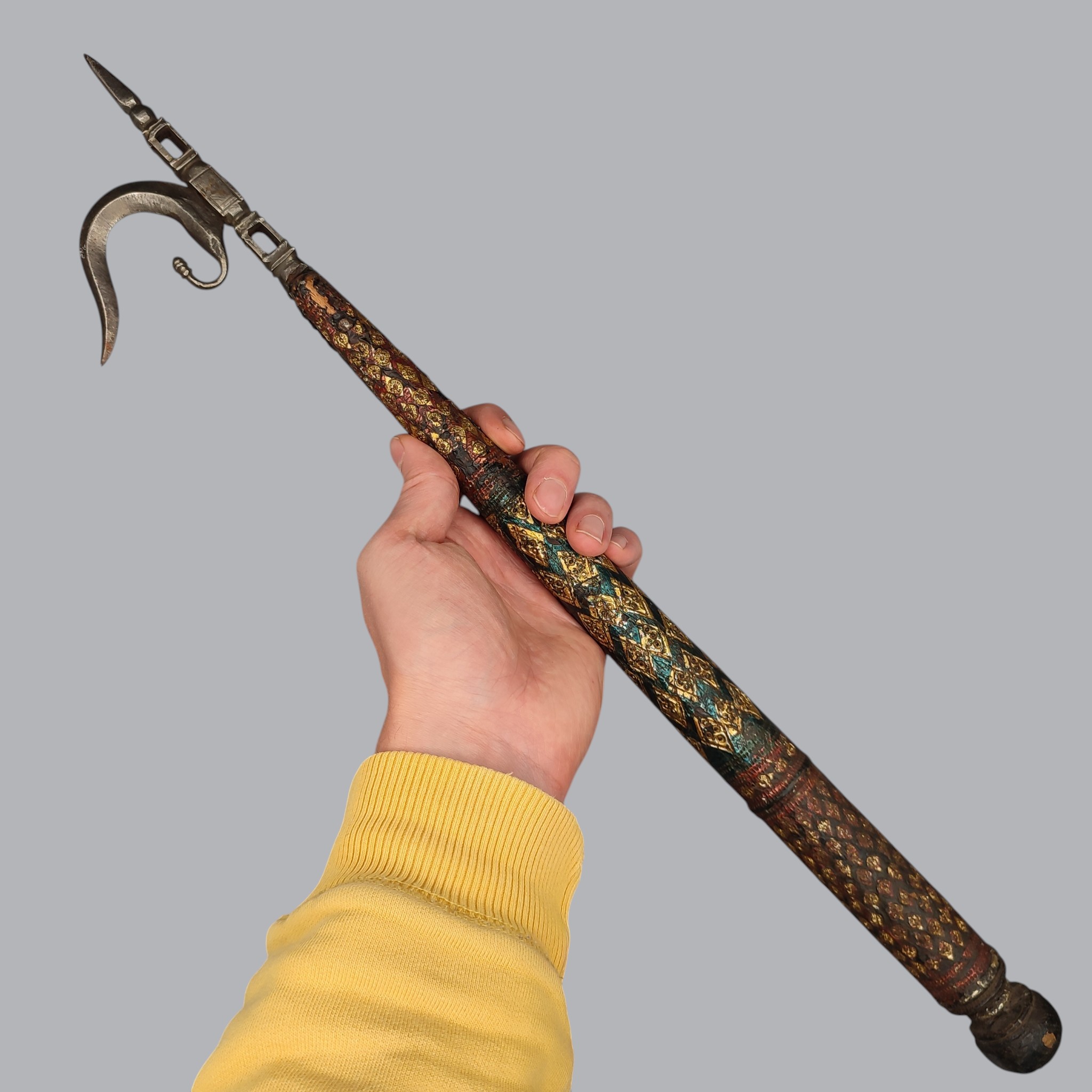 INDIAN ELEPHANT GOAD ANKUS WITH GILDED HANDLE