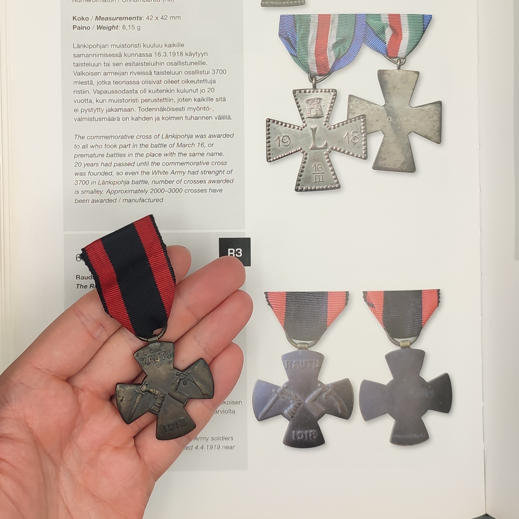 FINNISH WWI COMMEMORATIVE CROSS OF THE BATTLE OF RAUTU