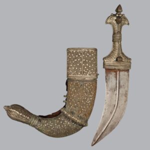 SAUDI ARABIAN SILVER-HILTED JAMBIYA DAGGER